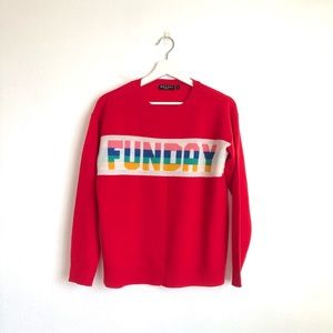 ASOS Brave Soul London Funday Red / Multicolor Knit Sweater Size Small